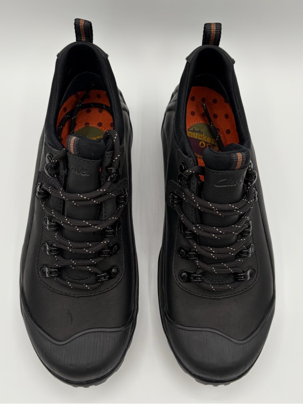 Clarks Muckers Waterproof Black Leather Sneakers Boots Outdoor Shoes Size 6 - Picture 4 of 14